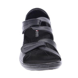 Geneva Strappy Adjustable Sandal in Black Leather