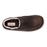 Moloa Men's Premium Leather Slipper in Dark Wood