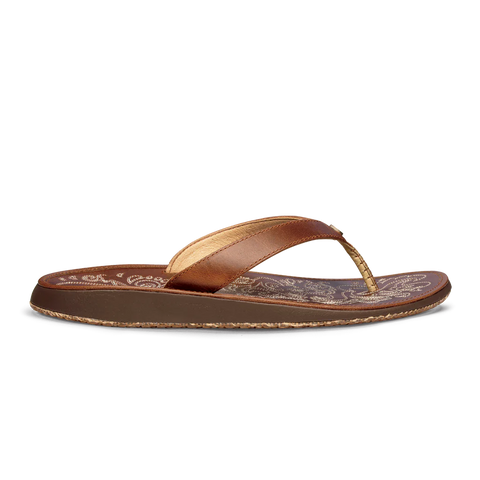 Paniolo Women's Leather Beach Sandal in Natural