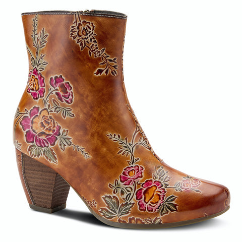 Folka Hand Painted Floral Boot in Camel CLOSEOUTS