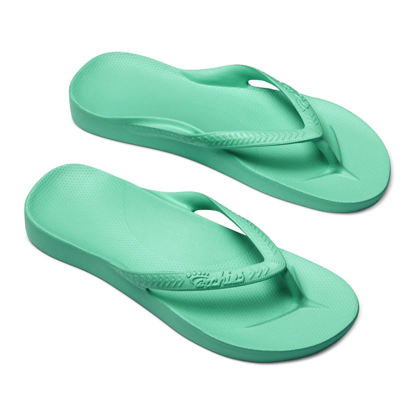 Archies Arch Support Flip Flops in Mint – Tenni Moc's Shoe Store