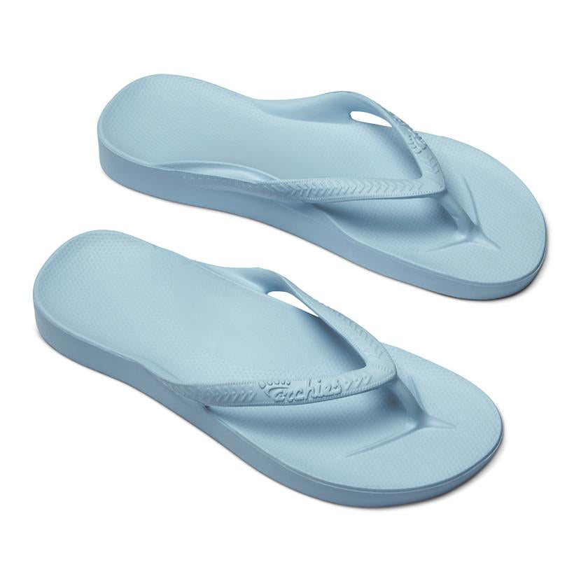 Archies Arch Support Flip Flops in Sky Blue – Tenni Moc's Shoe Store
