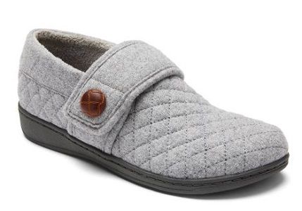 Jackie Terry Cloth Slipper in Light Grey CLOSEOUTS