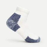 Unisex Maximum Padding Running Ankle Sock in White and Navy