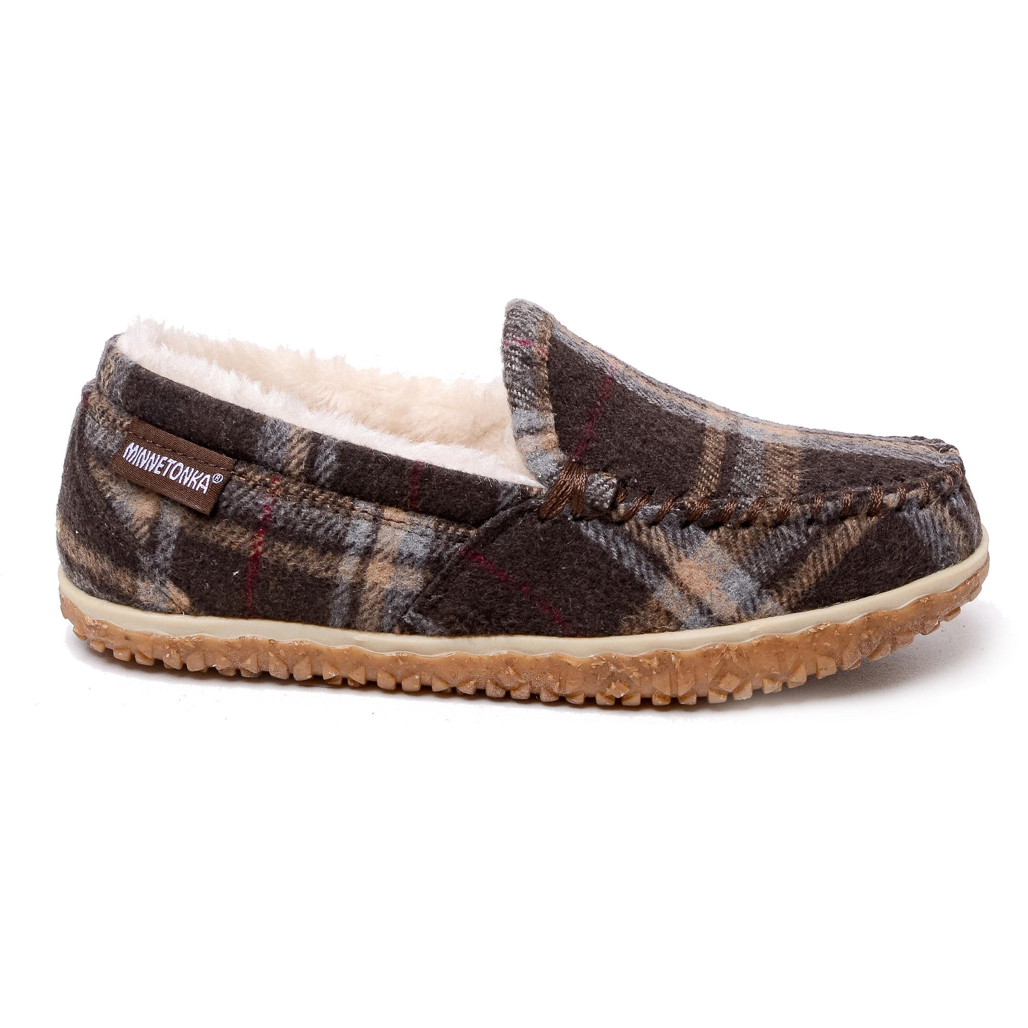 Women's Tempe Hardsole Moccasin in Chocolate Plaid