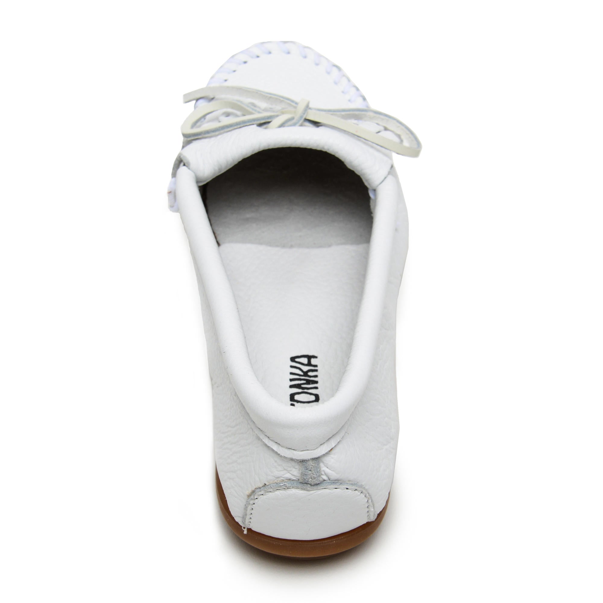 Women's Deerskin Kilty Moccasin in White