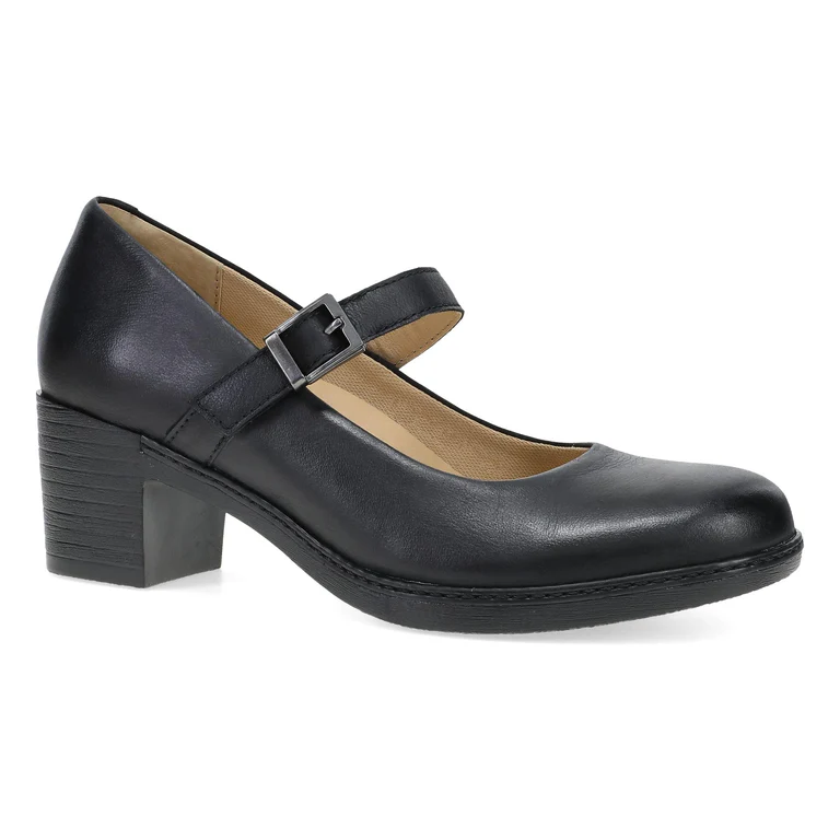 Marybeth Leather Mary jane in Black