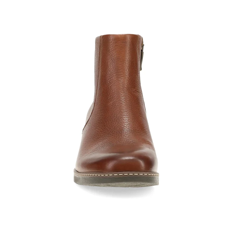 Meryll Sleek Stacked Heel Boot in Brown