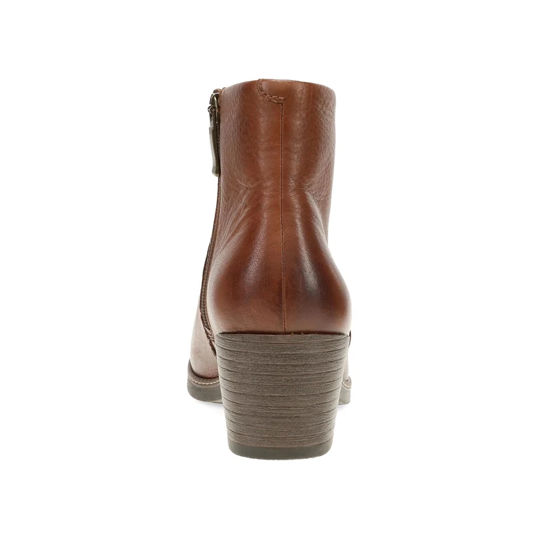 Meryll Sleek Stacked Heel Boot in Brown