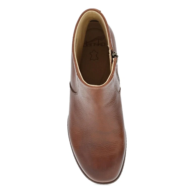 Meryll Sleek Stacked Heel Boot in Brown