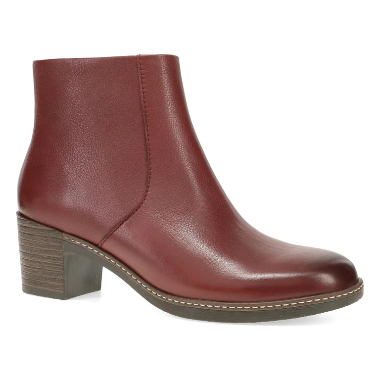 Meryll Sleek Stacked Heel Boot in Sangria