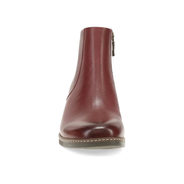 Meryll Sleek Stacked Heel Boot in Sangria
