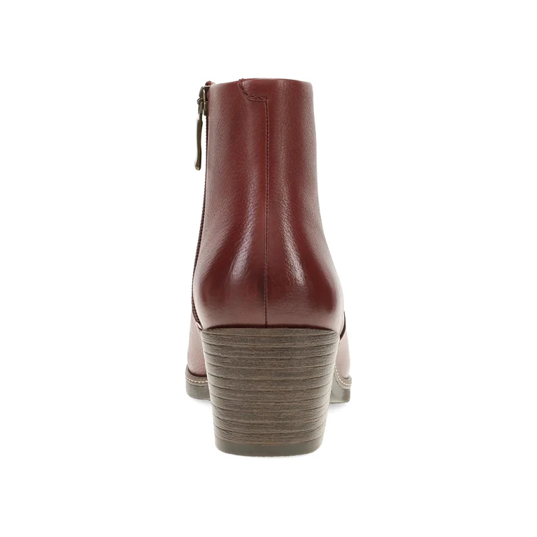 Meryll Sleek Stacked Heel Boot in Sangria