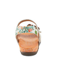 Gladystee Leather Ankle Strap in Orange Multi