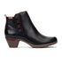 Rotterdam Womens Zipper Leather Boot in Black