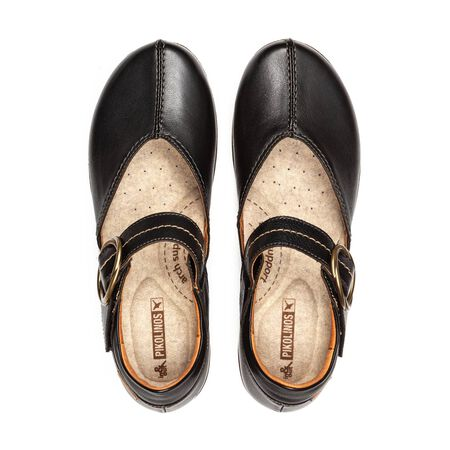 Granada WOW Women's Leather Shoes with hook-and-loop closure in Black