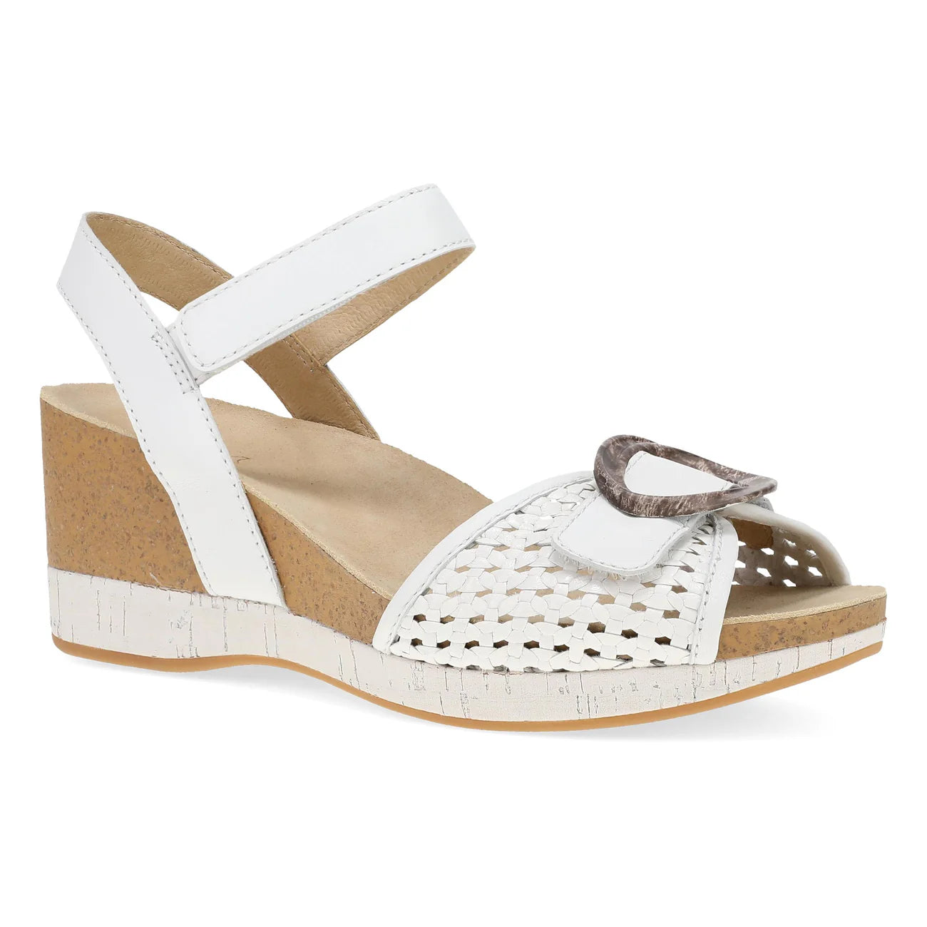 Stella Woven Wedge Sandal in White