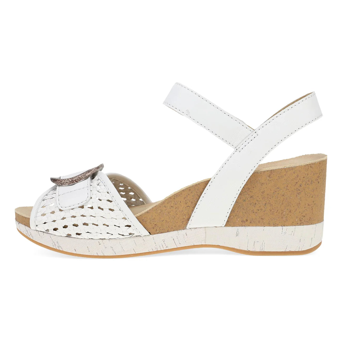 Stella Woven Wedge Sandal in White