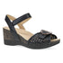 Stella Woven Wedge Sandal in Black