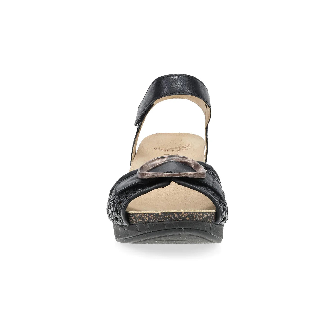 Stella Woven Wedge Sandal in Black