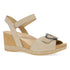 Stella Leather Nubuck Wedge Sandal in Sand