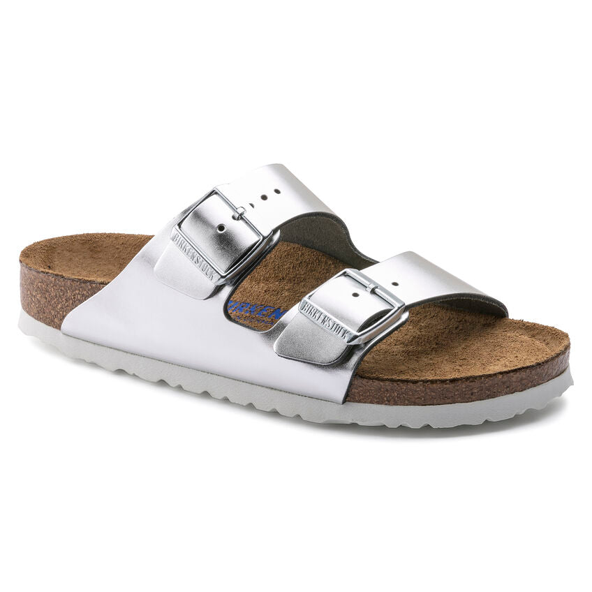 Arizona Soft Footbed Sandal in Silver