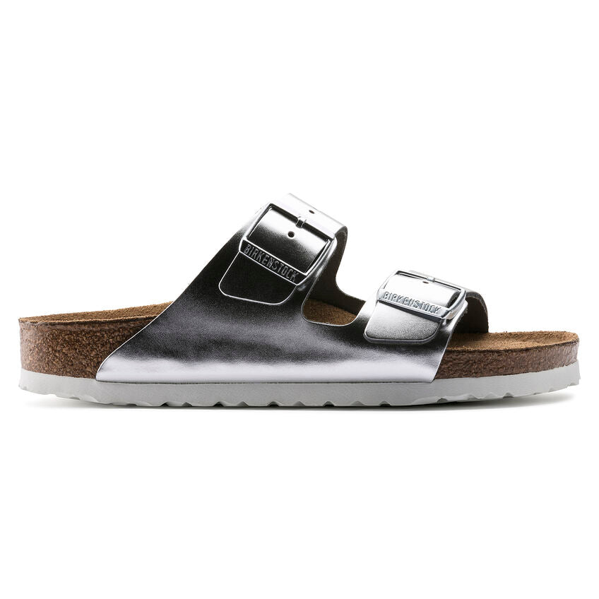 Arizona Soft Footbed Sandal in Silver