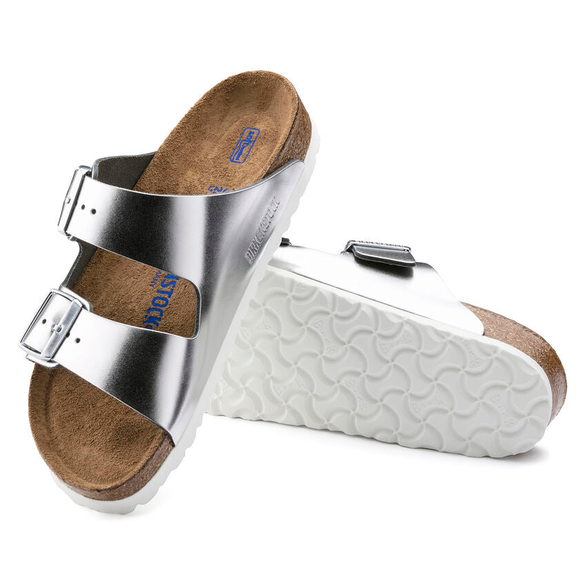 Arizona Soft Footbed Sandal in Silver