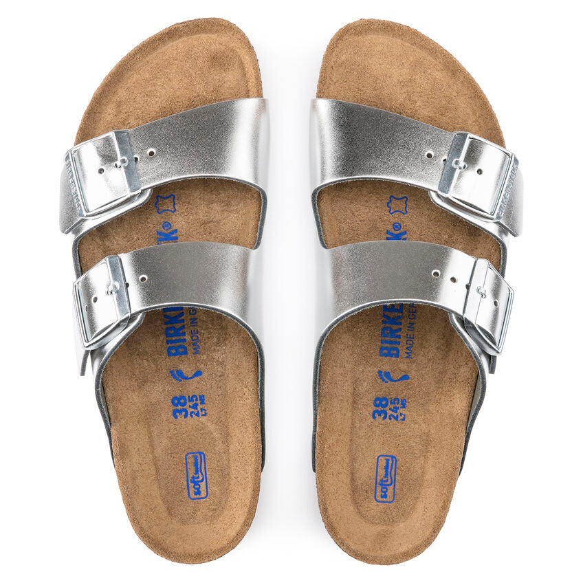 Arizona Soft Footbed Sandal in Silver