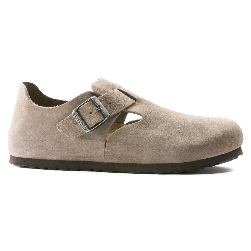 London Slip-On Shoe in Taupe Suede Leather