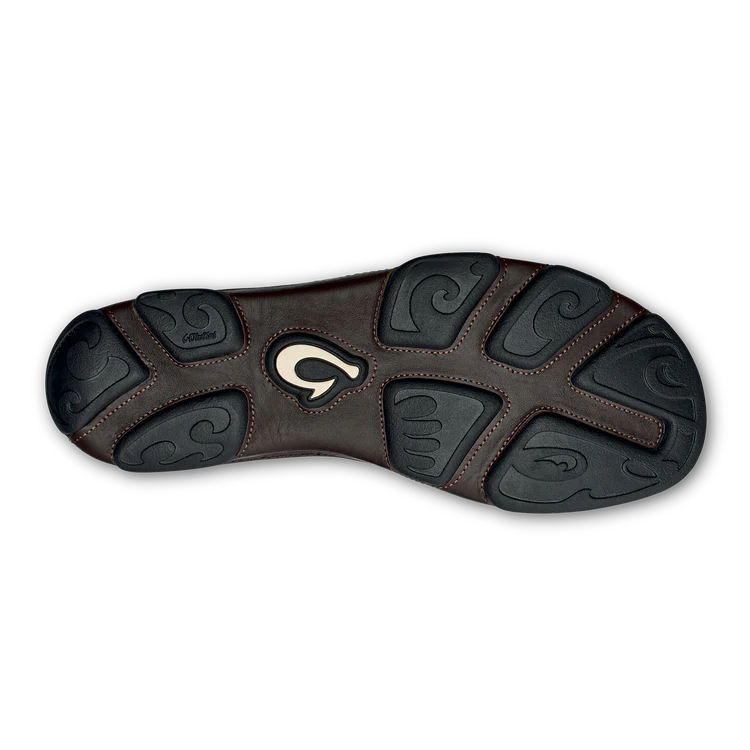 Moloa Men's Leather Slide-On Shoe in Dark Wood and Dark Java