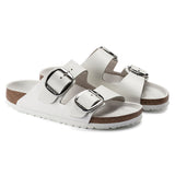 Arizona Big Buckle Classic Footbed Sandal in White Oiled Leather