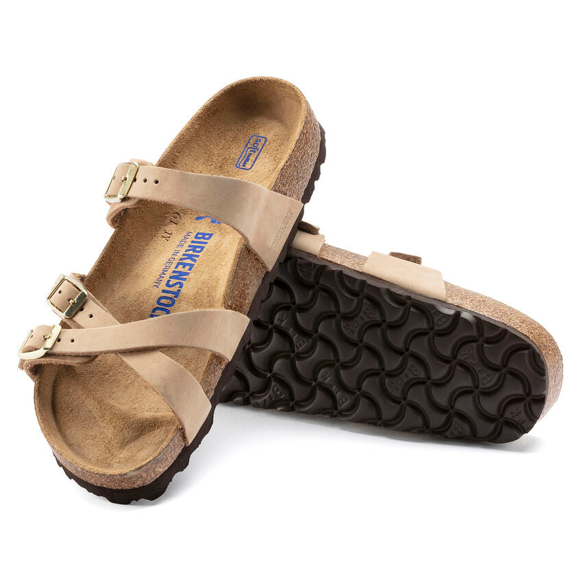 Franca Oiled Leather Classic Footbed in Sandcastle