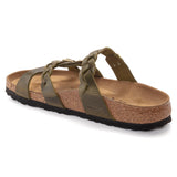 Franca Braided Oiled Leather Classic Footbed in Olive Green