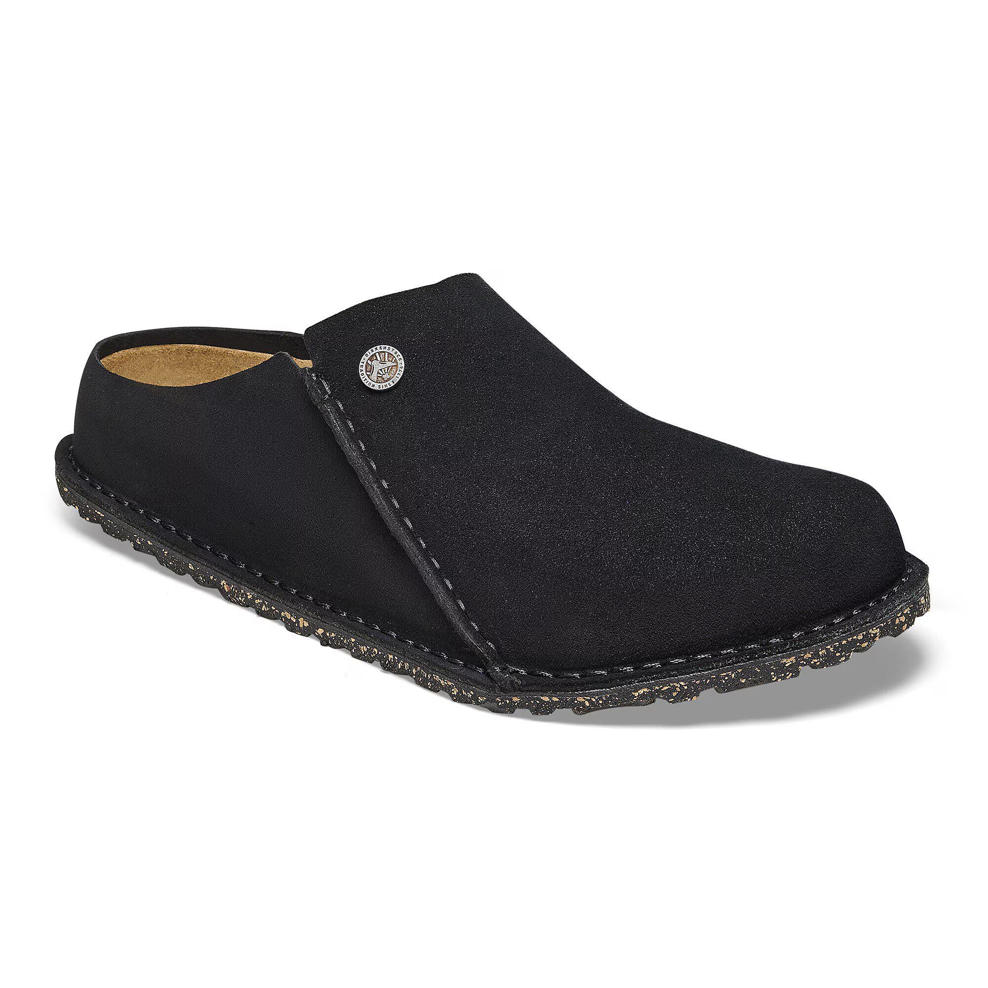 Zermatt Premium Suede Mule Slipper in Black