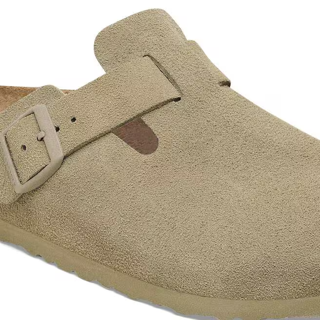 Boston Buckle Classic Footbed Mule in Faded Khaki