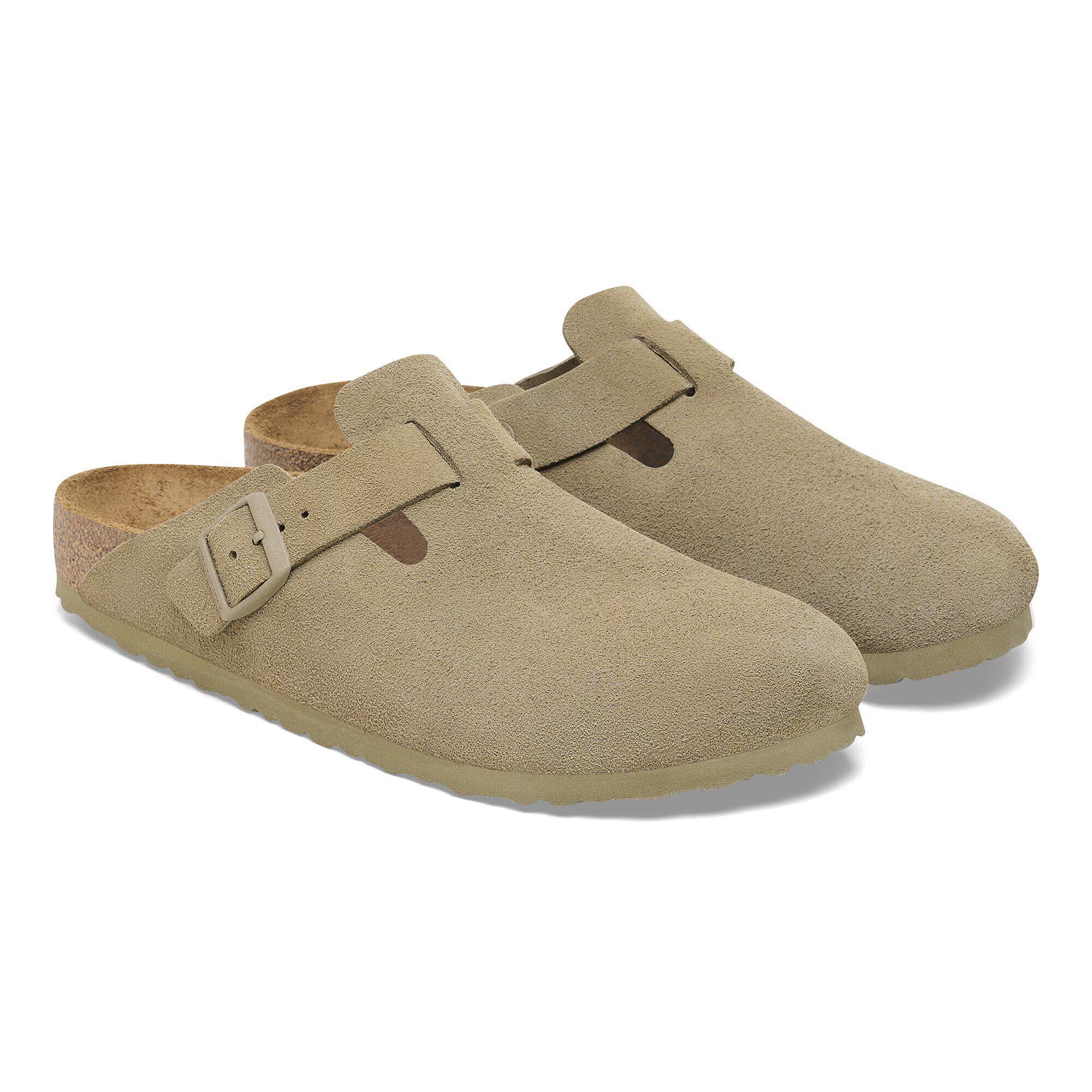 Boston Buckle Classic Footbed Mule in Faded Khaki