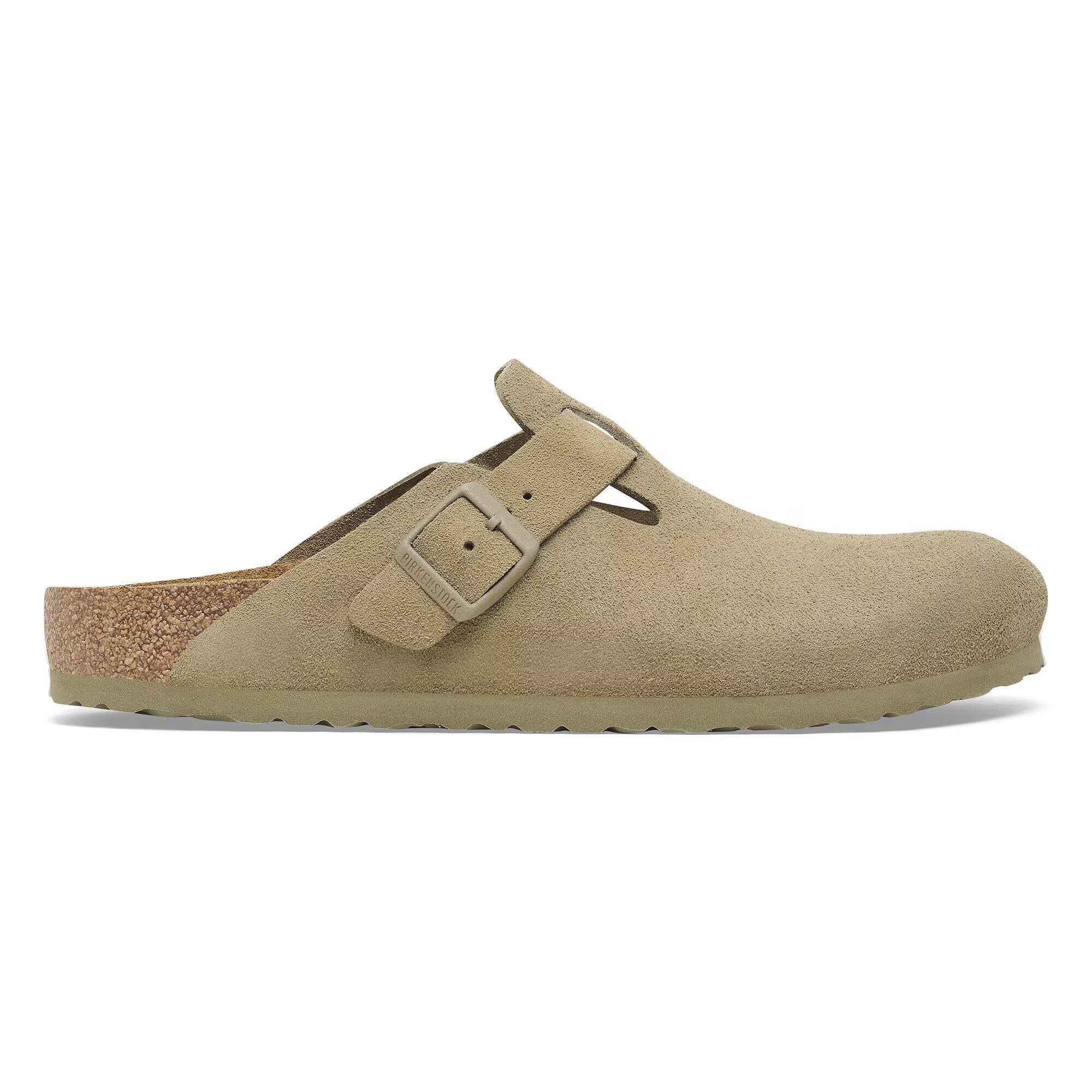 Boston Buckle Classic Footbed Mule in Faded Khaki