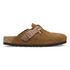 Boston Buckle Classic Footbed Mule in Braided Mink Suede Leather