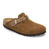 Boston Buckle Classic Footbed Mule in Braided Mink Suede Leather