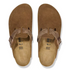 Boston Buckle Classic Footbed Mule in Braided Mink Suede Leather