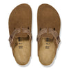 Boston Buckle Classic Footbed Mule in Braided Mink Suede Leather