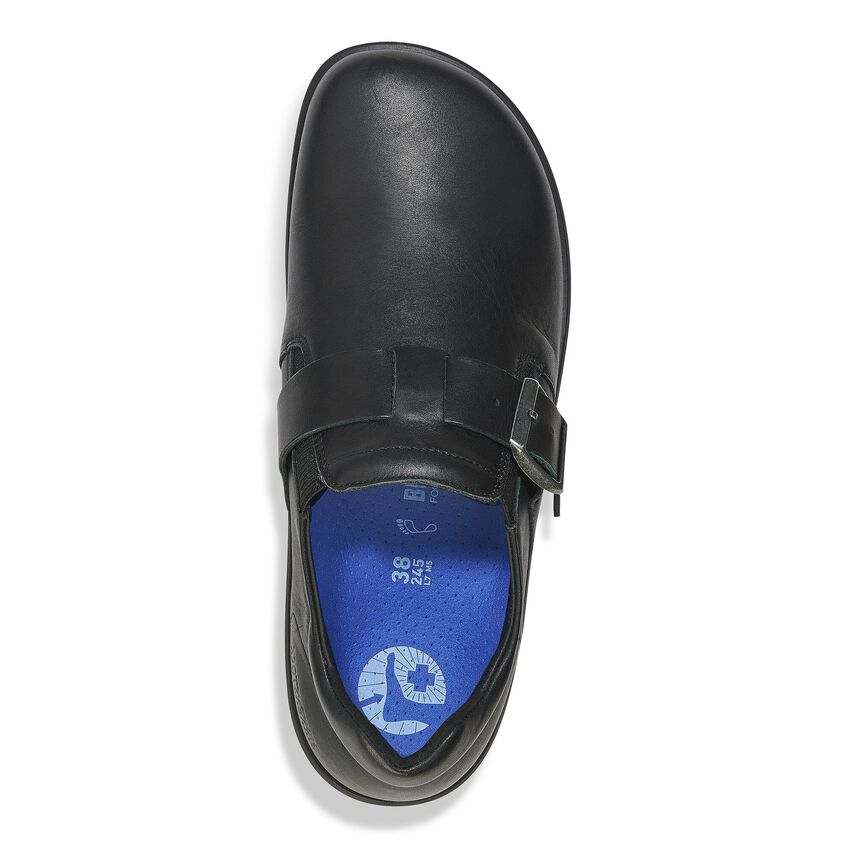 Caris Pro Leather Work Clog in Black