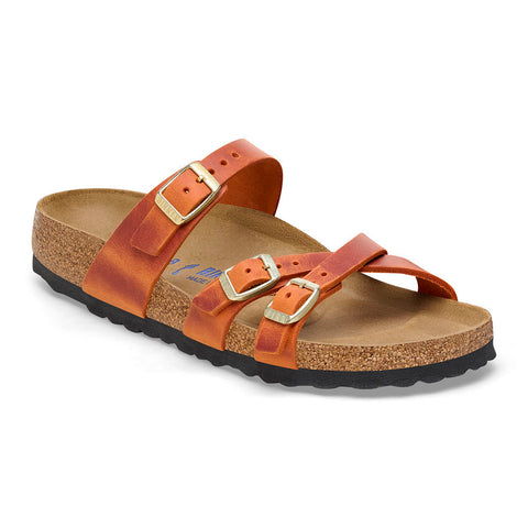 Franca Oiled Leather Classic Footbed in Burnt Orange