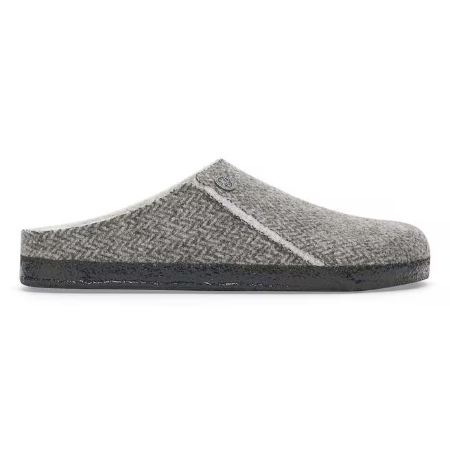 Zermatt Shearling Mule Slipper in Herringbone Gray
