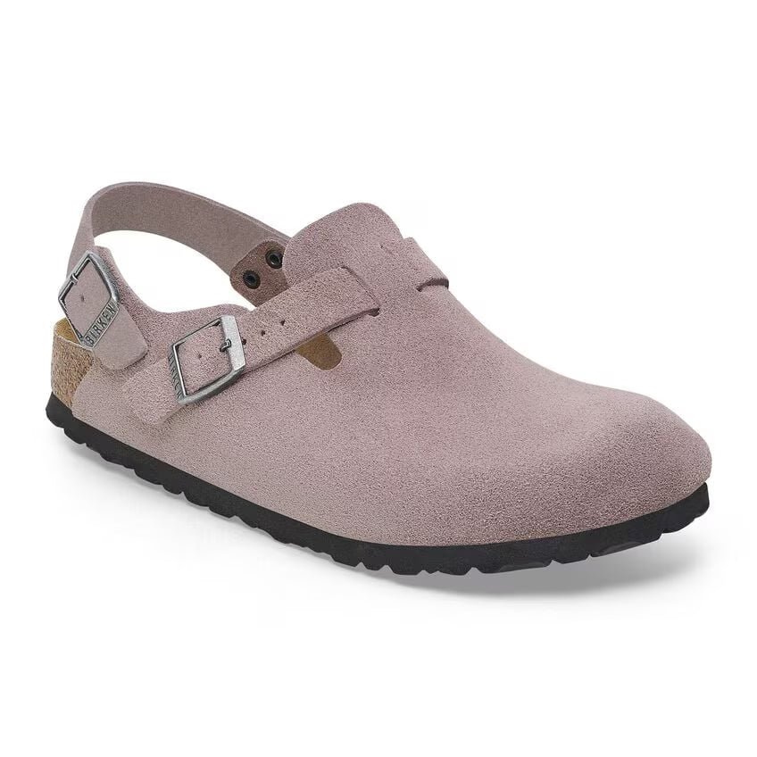 Tokio Suede Sling Back Mule Faded Purple