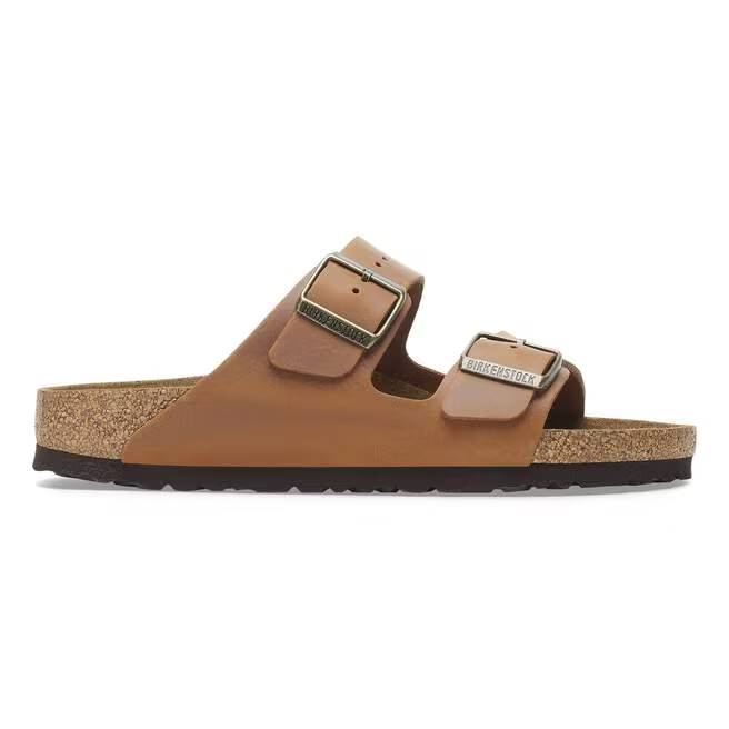 Arizona Sandal In Cognac Oiled Leather