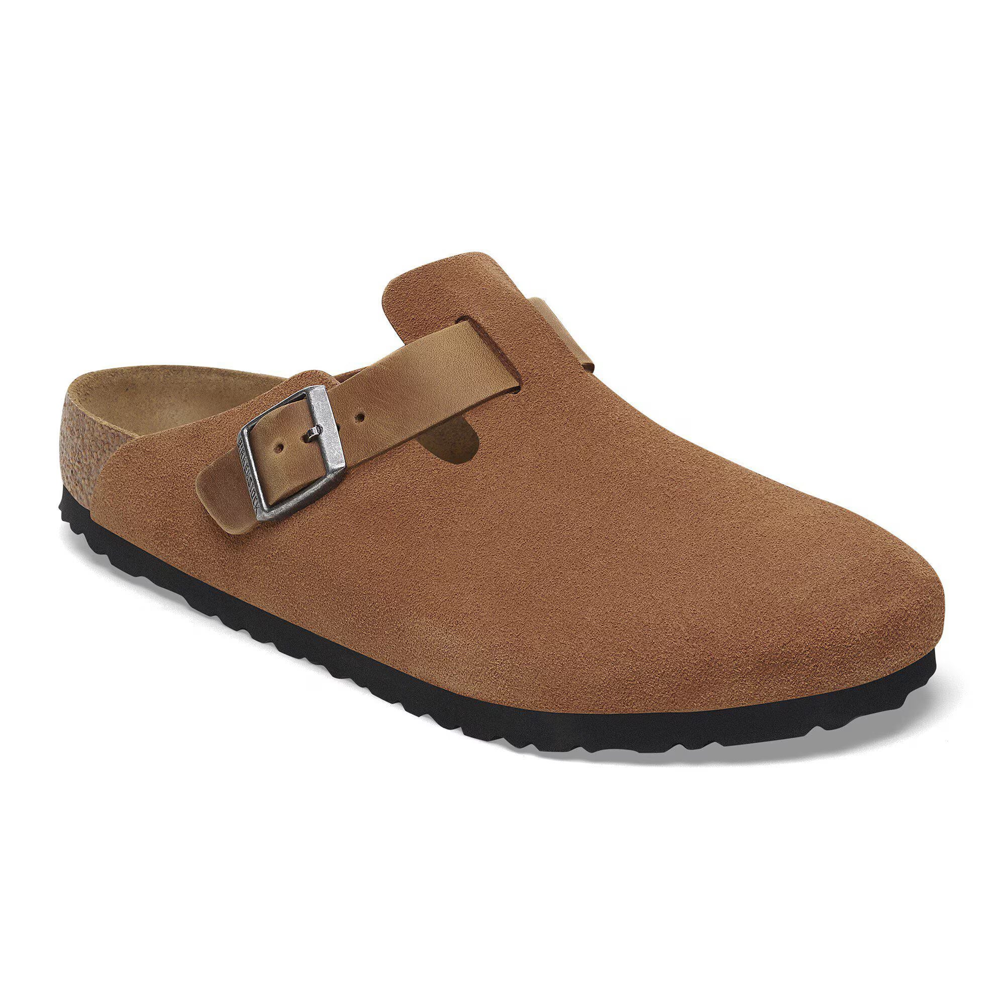 Boston Buckle Classic Footbed Mule in Cognac