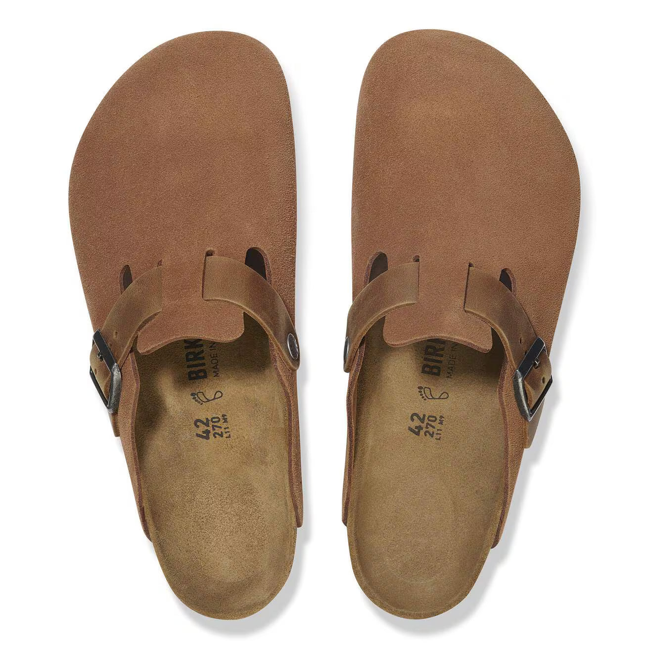 Boston Buckle Classic Footbed Mule in Cognac