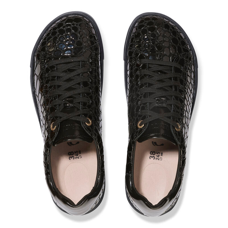 Bend Embossed Leather Sneaker in Patent Leather Black